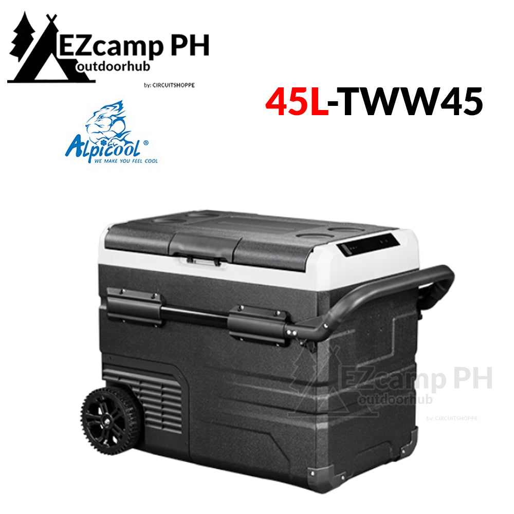 ALPICOOL TWW Series Car Camping DC 12V Dual Zone Outdoor Trolley Compressor Refrigerator Fridge Freezer Ref 35 45 55 Liters TWW35 TWW45 TWW55