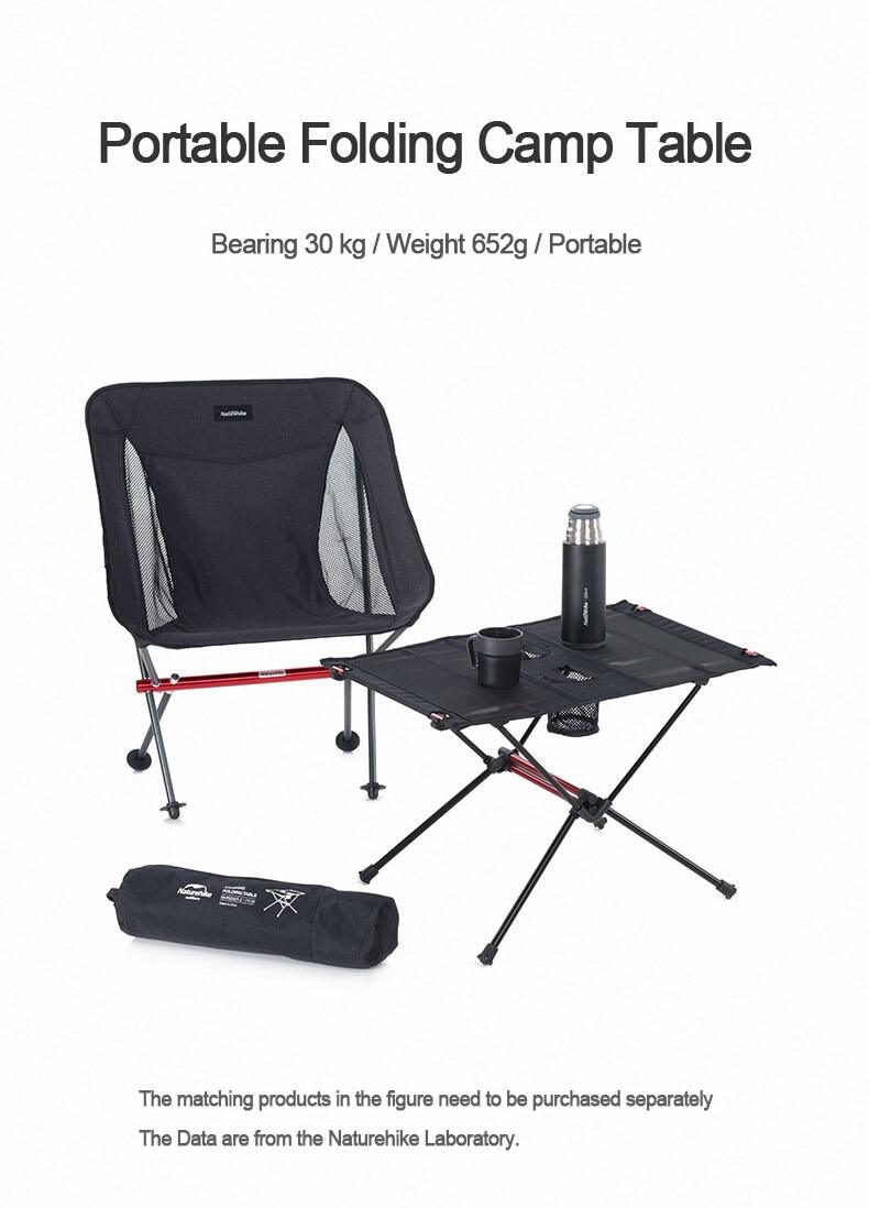 Naturehike FT07 Foldable Camping Table Outdoor Portable Ultralight Aluminum Mesh Screen Table 30kg Max Load Backpacking Table With 2 Water Cup Holder Bags Outdoor Hiking Camping Fishing Beach Travel Heavy Duty Original Nature Hike