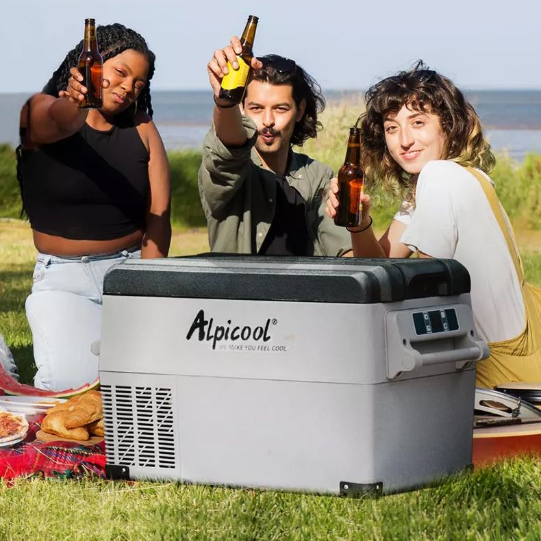 ALPICOOL CF Series Car Refrigerator Portable Glamping Home Car Auto Refrigerator LG Edition Compressor Refrigeration Vehicle Dual Purpose Fridge Freezer Cooler Travel Camping Picnic Outdoor Beach Travel Cooling Ref Heavy Duty Original Alpi Cool