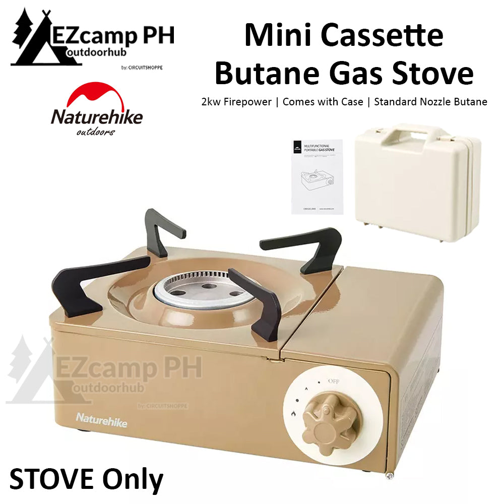 Naturehike Mini Cassette Butane Gas Stove with Carry Case for Standard Nozzle Type Canister Fuel 2kw Firepower Outdoor Portable Camping Burner