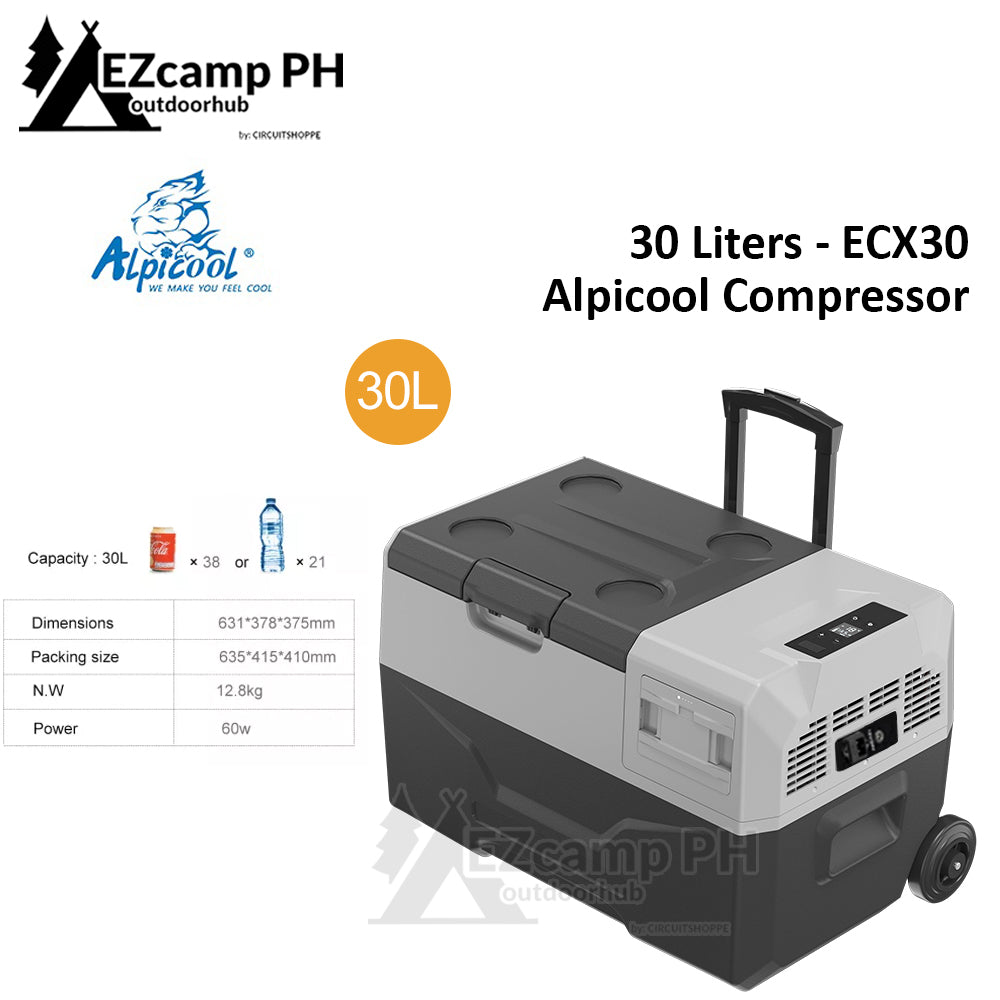 ALPICOOL ECX Series Portable Refrigerator Battery Solar LG Compressor Cooling Car Home Trolley Camping Ref Fridge Freezer Cooler Food Storage Box