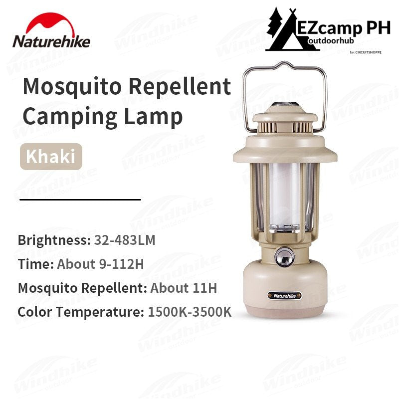 Naturehike Anti Mosquito Lantern Lamp Light IPX4 Waterproof Camping Tent Outdoor Atmosphere Ambient Lighting up to 483 Lumens LED USB Charging