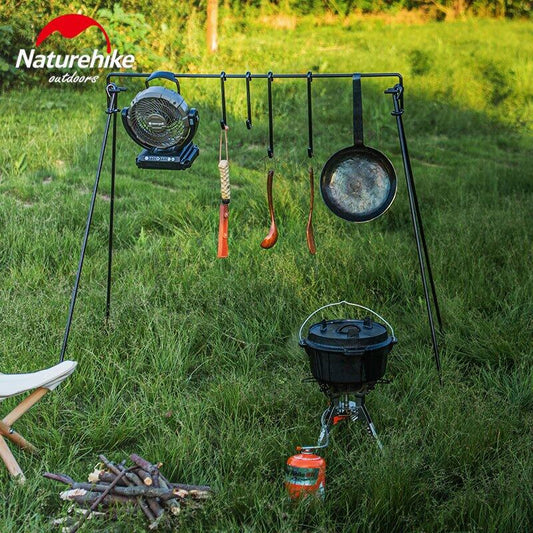 Naturehike Outdoor Multi Purpose Portable Cast Iron Hanging Pot Picnic Cooking Tools Frying Pan Soup Hang Dutch Pot Camping Camp Cookware