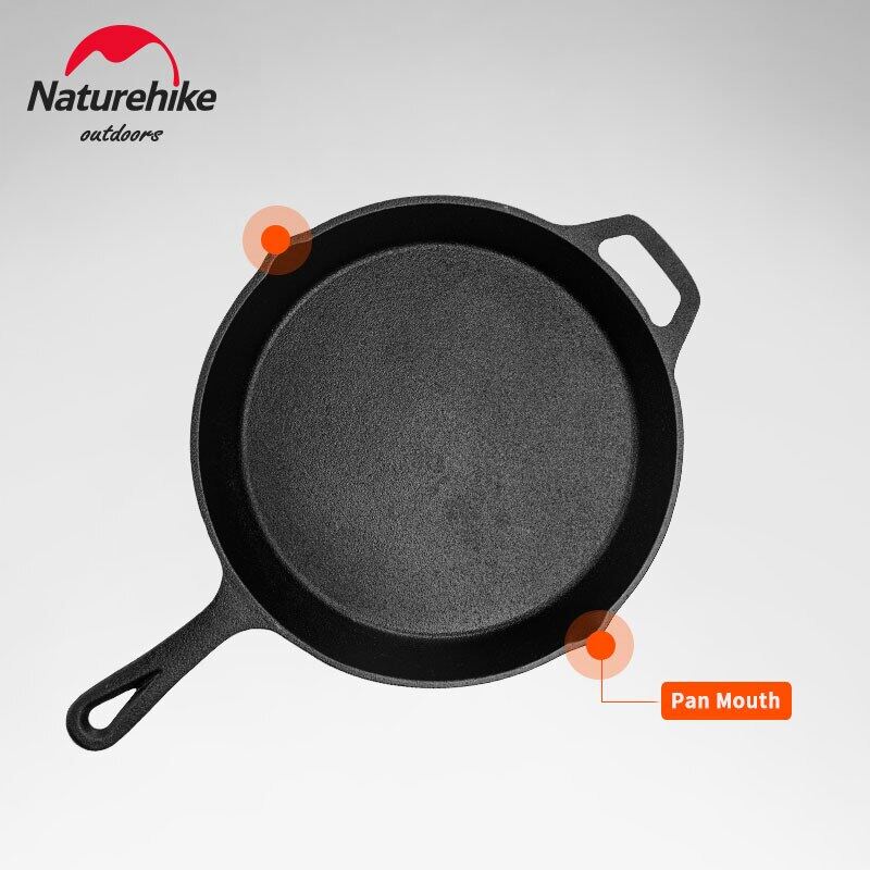 Naturehike Outdoor Cookware 2KG Cast Iron Skillet Pot Multi Purpose Camping Picnic Portable Roasting Frying Boiling Non Stick Cooking Pan