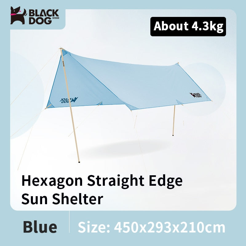 BLACKDOG by Naturehike PARK Series Hexagon Arc Edge Awning Canopy Shelter Tarp Tent Blue Green Waterproof Camping Outdoor Large Sun Shade 10sqm