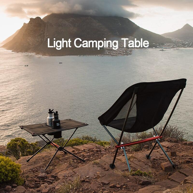 Naturehike FT07 Foldable Camping Table Outdoor Portable Ultralight Aluminum Mesh Screen Table 30kg Max Load Backpacking Table With 2 Water Cup Holder Bags Outdoor Hiking Camping Fishing Beach Travel Heavy Duty Original Nature Hike