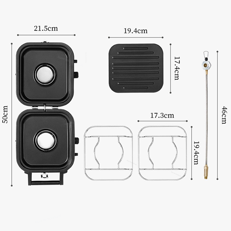 Naturehike Double Butane Gas Stove Outdoor Camping Portable Folding 2300W High Fire Power Lightweight Dual Burner Screw Type Isobutane Fuel Type