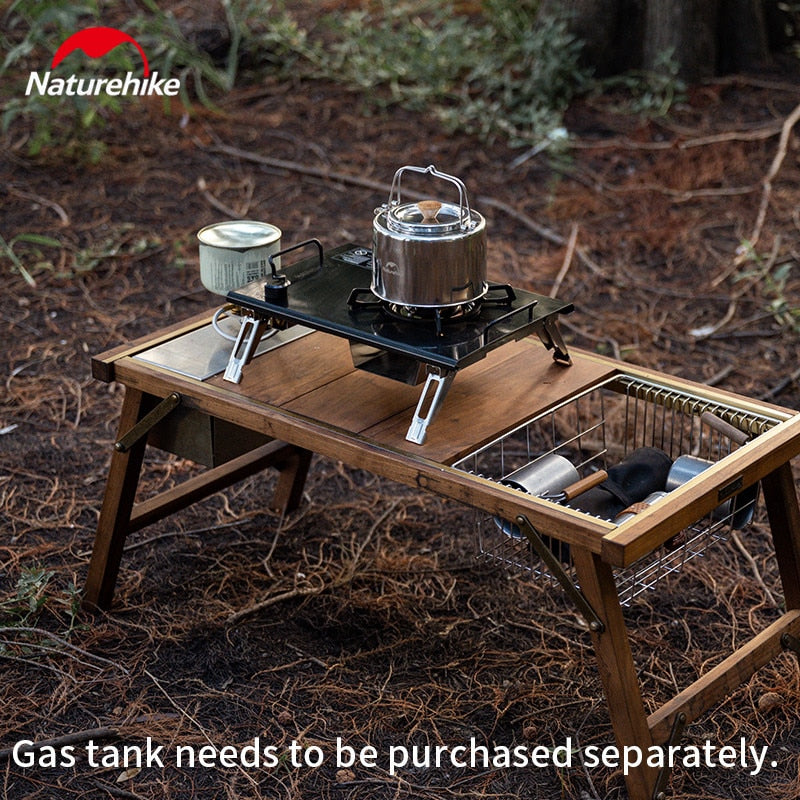 Naturehike Outdoor G01 Black Tabletop Gas Stove 4000W Large Firepower IGT Compatible Stainless Steel Camping Gas Cooking Burner Butane Screw Type