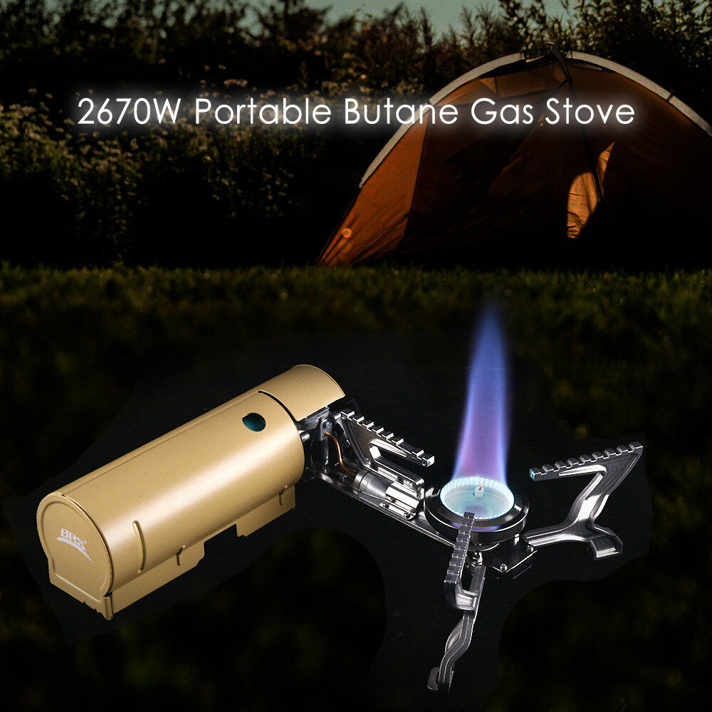 BRS by TOMOUNT BRS-99 2670W Portable Butane Gas Foldable Stove with Storage Pouch Folding Gas Furnace for Camping Hiking Backpacking High Fire Power