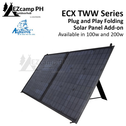 ALPICOOL Outdoor Folding Solar Panel for ECX TWW TW Series Portable Refrigerator 100w and 200w Plug and Play Add-on Camping Fridge Freezer Power Supply