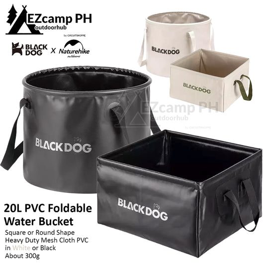BLACKDOG by Naturehike Ultralight 20L Water Bucket PVC Storage Bag Round Square Camping Picnic Travel Outdoor Folding Portable Foldable Sink