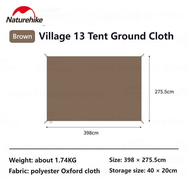 Naturehike Village 5.0 | 13 Tent Ground Cloth Sheet Camping Automatic Tent Floor Mat Add-on Footprint Groundsheet Waterproof Mat Moisture Proof Pad 5