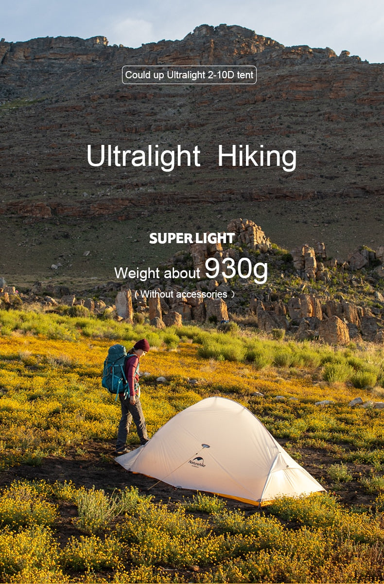 Naturehike CLOUD UP 2 Person 10D Ultralight 930g Camping Professional Tent Waterproof Windproof Ultra Lighweight Nature Hike Hiking Backpacking