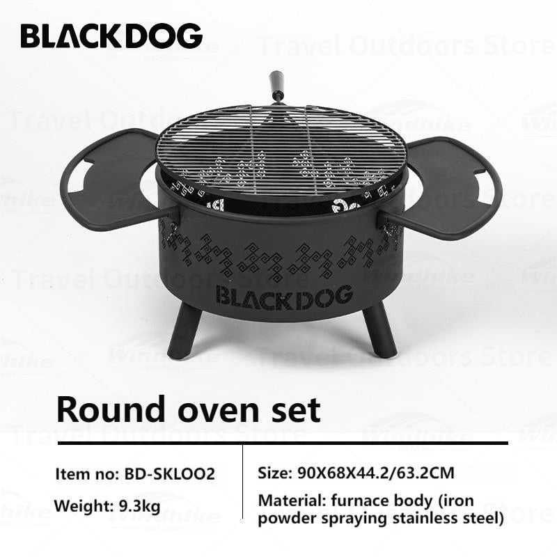 BLACKDOG by Naturehike 3-5 People 47cm Outdoor Black Barbecue Charcoal Firewood Grill Burner Picnic Camping Bonfire Rack BBQ Grilling Fire Wood Pit