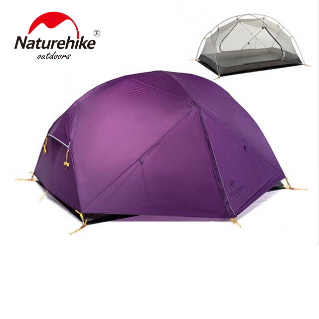 Naturehike MONGAR Series 2 Person 3 Season Camping Backpacking Hiking Ultralight Portable Outdoor Tent Waterproof Windproof 15D 20D Light Weight