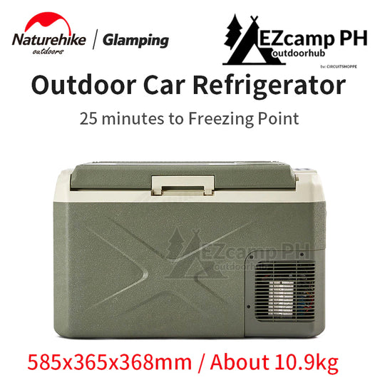 Naturehike Car Refrigerator 30L Camping Ice Box Large Capacity Compressor Cooling Fridge Freezer 12V 24V DC or 220V AC 60W Outdoor Portable Cooler Ref