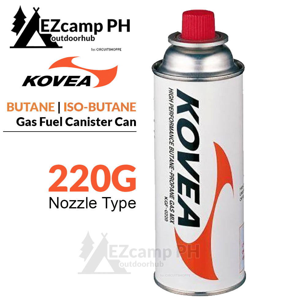 KOVEA Korea Butane Isobutane Gas 110g | 220g | 230g Camping Fuel Standard Nozzle or Camp Screw Type ISO Canister Cassette Can for Stove Torch Lantern Lamp 110 220 230 Outdoor Indoor Propane tags: bounce maxsun konice