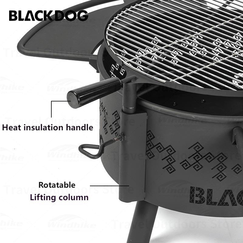 BLACKDOG by Naturehike 3-5 People 47cm Outdoor Black Barbecue Charcoal Firewood Grill Burner Picnic Camping Bonfire Rack BBQ Grilling Fire Wood Pit