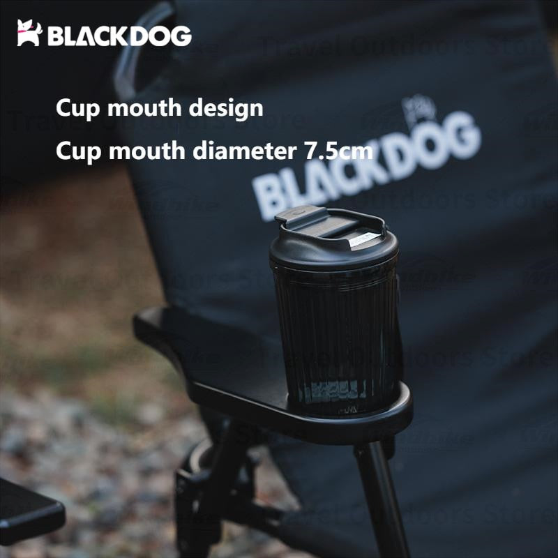 BLACKDOG by Naturehike Black Portable Folding Low Chair with Coffee Cup Holder Version 200kg Max Load Kermit Lying Camping Outdoor Foldable Seat