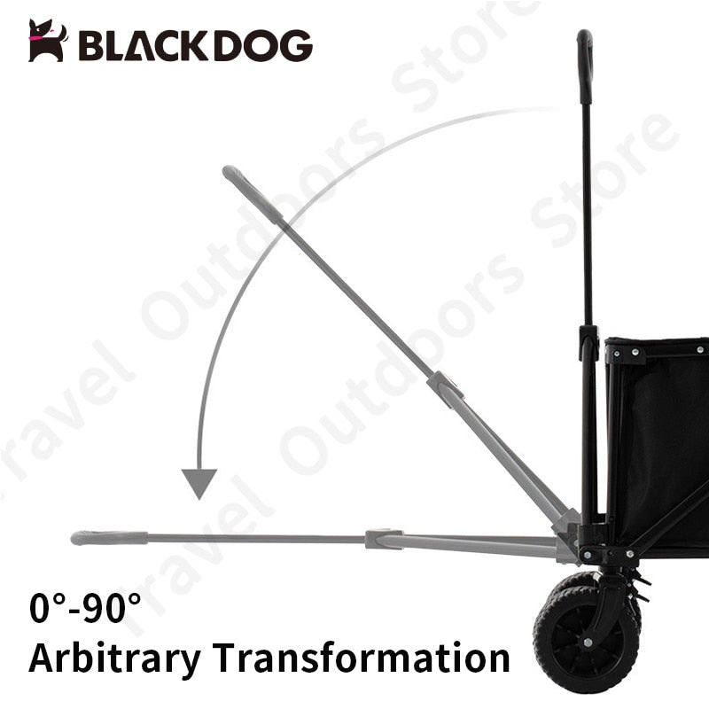 BLACKDOG by Naturehike 150L Wide Wheel 4 Way Folding Camping Trolley Cart Equipment Carrier Foldable 120kg Max Portable Detachable Wheel White Black