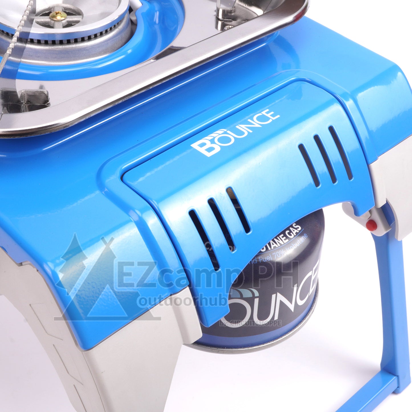 BOUNCE BU-200 Outdoor Portable Camping Cooking Stove with Foldable Legs Stand and Case for Screw Type Camping Butane Isobutane Gas Fuel Can Canister Cassette Camp Burner Original Heavy Duty BU 200 BU200