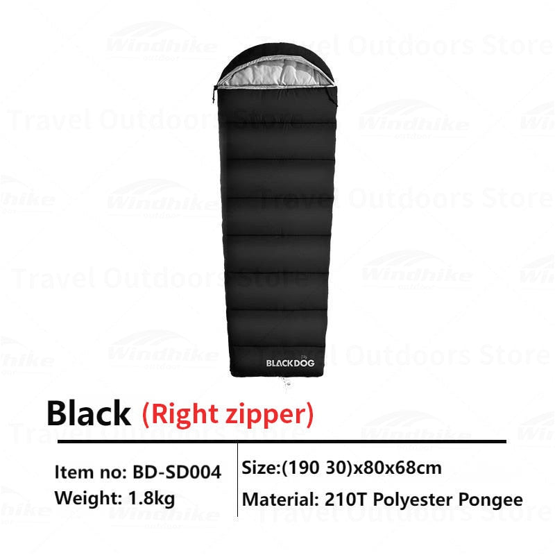BLACK DOG スリーピングバッグ 黒 BLACKDOG Trapezoidal Sleeping Bag All 4 Season Camping 1