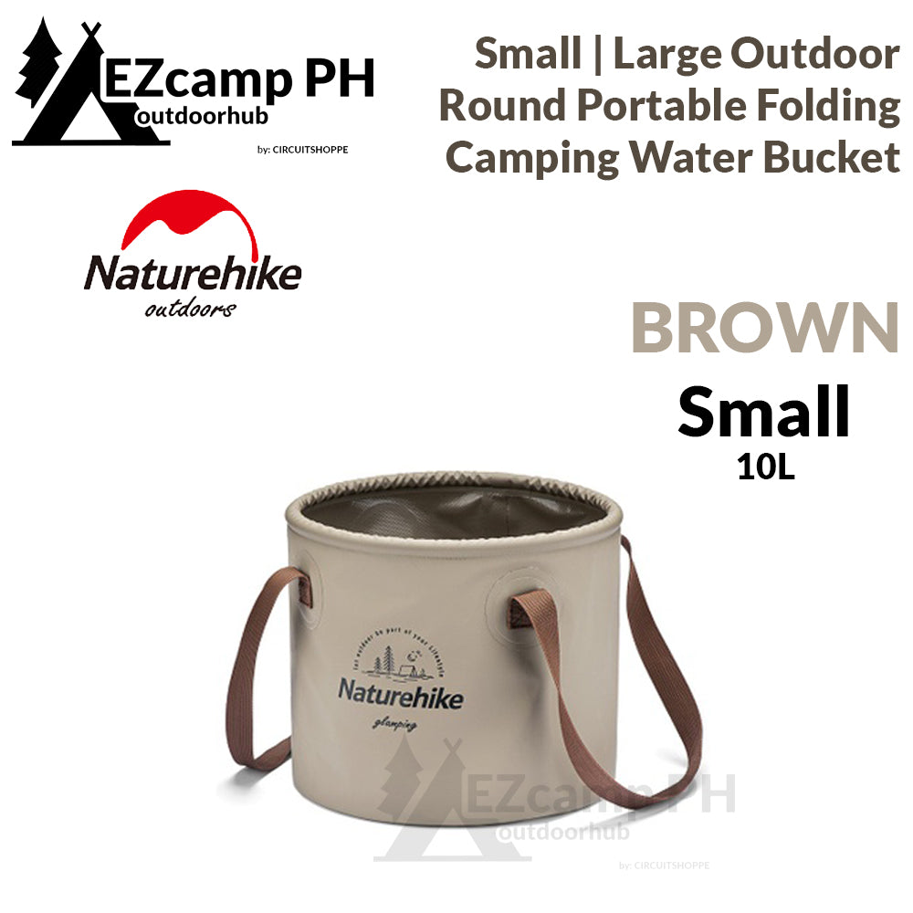 Naturehike Outdoor Portable Round Water Bucket Small Large 10L 20L Foldable Waterproof PVC Basket Camping Storage Folding Collapsible Basin Pail Bag