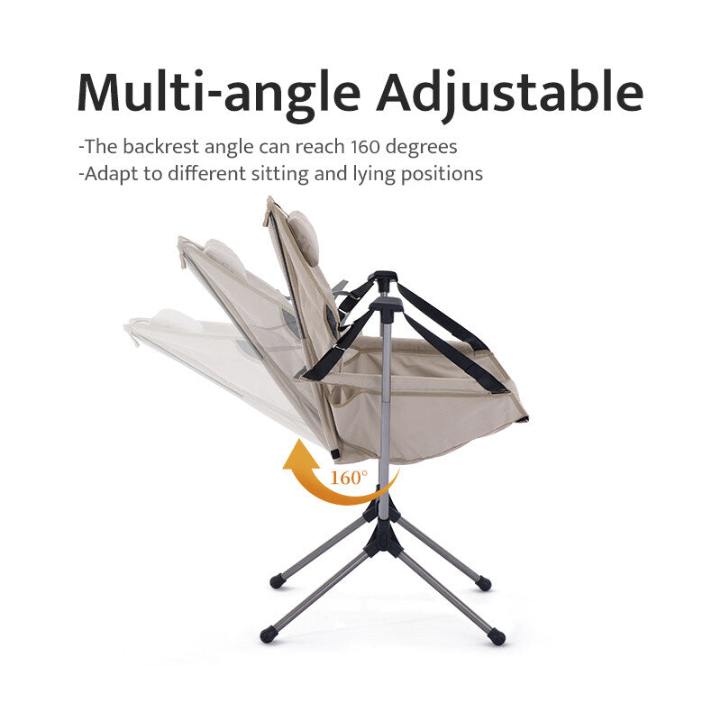 Naturehike YL11 Outdoor Folding Rocking Chair Ultralight Portable Multi Angle Adjustab Camping Swing Aviation Aluminum 150kg Max Load Bearing Foldable