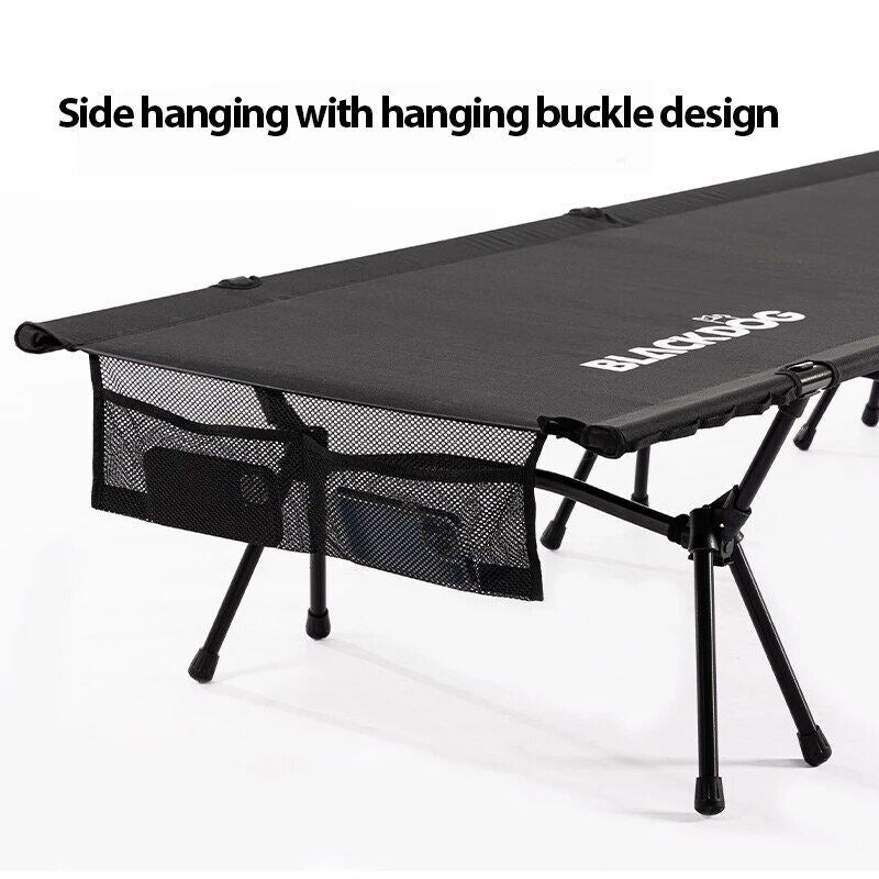 BLACKDOG by Naturehike Black Folding Bed Outdoor Camping Ultralight Portable High Low Foldable Cot 150kg Max Load Aluminum Alloy Oxford Cloth