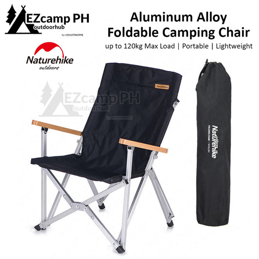 Naturehike Aluminum Alloy Folding Chair Wood Arm Rest Portable up to 120kg Max Load with Storage Bag Camping Outdoor Foldable Director Chair Shangye