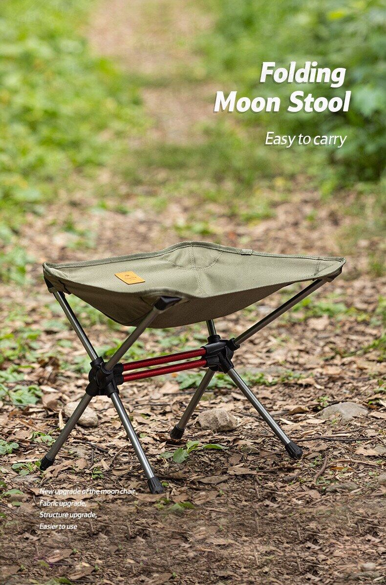 Naturehike Folding Portable Moon Stool Chair YL12 Ultralight Aluminum Alloy 600D Oxford Foldable Outdoor Camping Seat 700g with Storage Bag