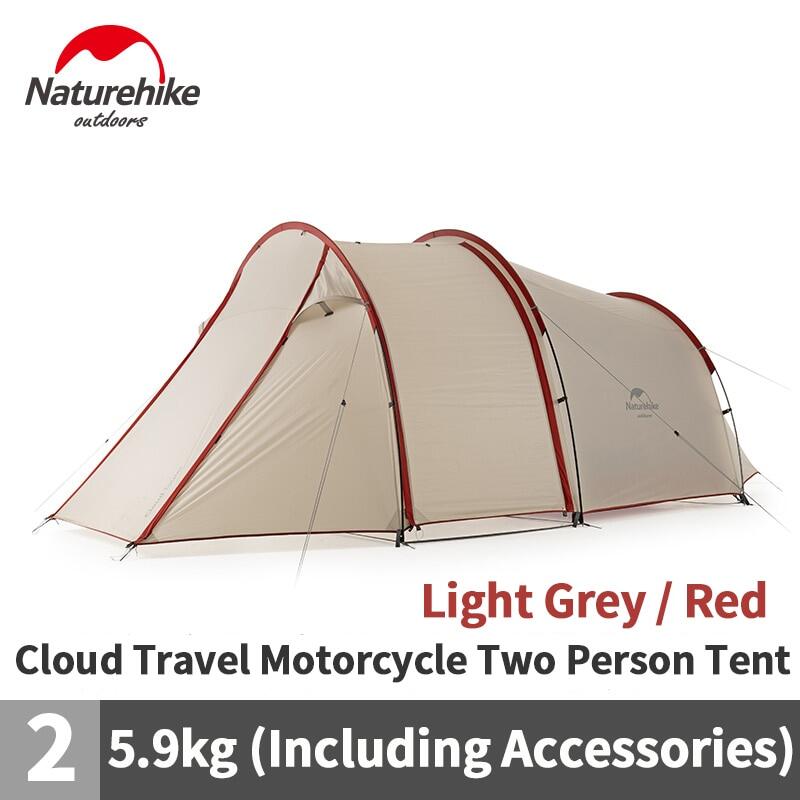 Naturehike Cloud Tourer 2 Ultralight Motorcycle 2 Person Camping Travel Tent Portable Outdoor Motocamping Waterproof Tunnel Tent Moto Motor Shelter