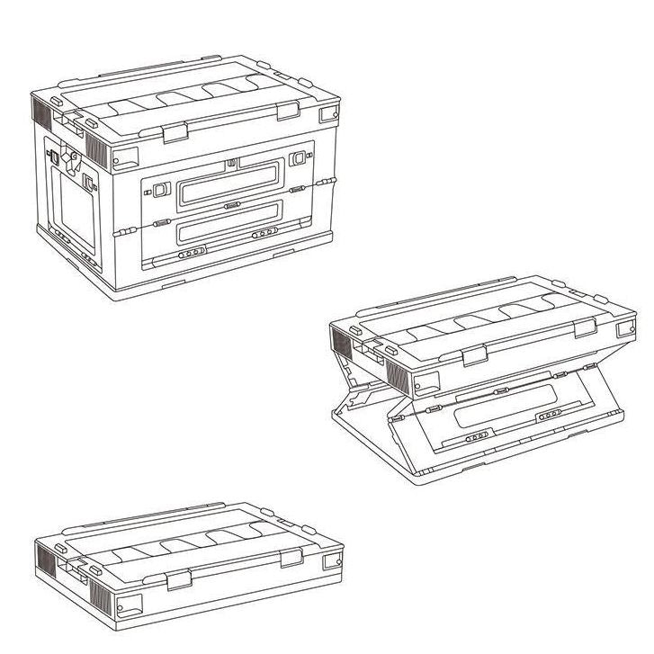 Naturehike 25L | 50L | 80L PP Folding Portable Collapsible Outdoor Camping Storage Box Folding Camp Organizer Stackable Heavy Duty Plastic Nature Hike Small Large Medium Polypropylene Wood Desk Top Woodtop Bracket